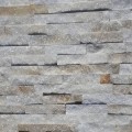 Akmens panelė, kvarcitas "White/Yellow Quartz" 15x60 cm, (1pak=0,63m2)